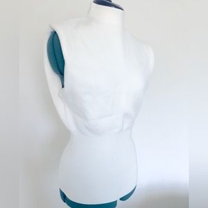 & Other Stories Sculpted White Knit Mock Neck Top